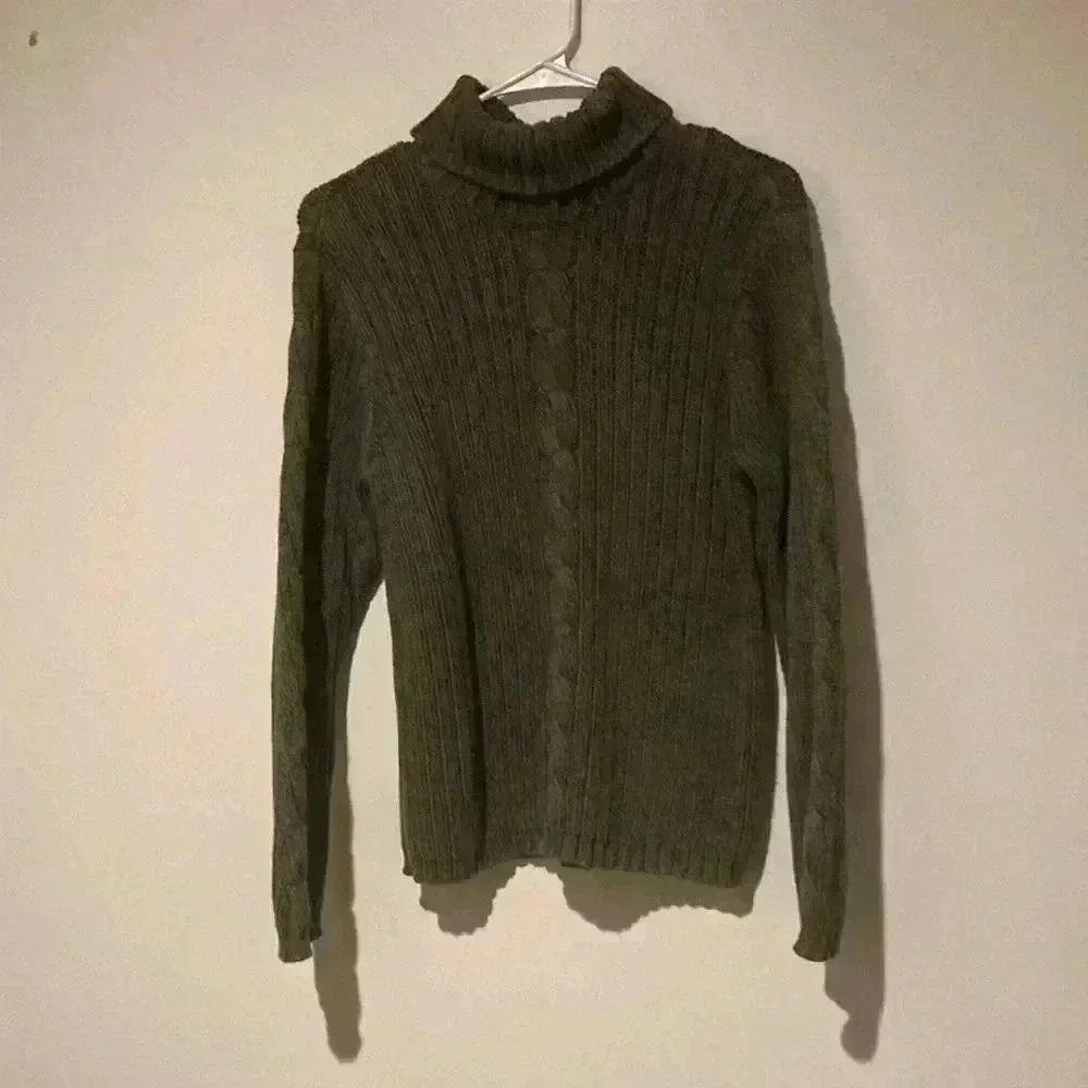 Liz Claiborne dark gray knit sweater women’s medium